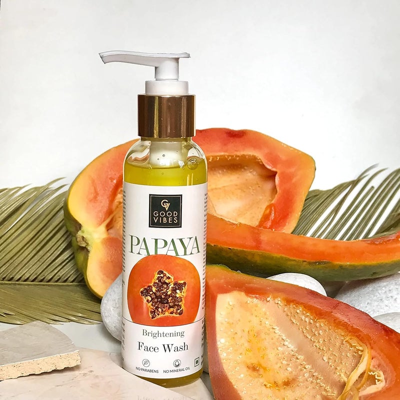 Good Vibes Papaya Face Wash | Gentle Exfoliation & Deep Cleansing | Removes Impurities & Dead Cells | Controls Oil & Refreshes Skin | Suitable for All Skin Types | 6.76 Fl Oz (200ml) - Image 2